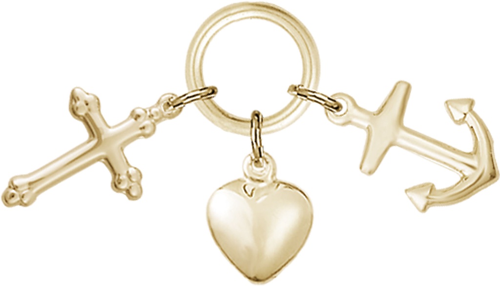 14kt Gold Filled Faith, Hope &amp; Charity Medal