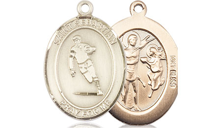 14kt Gold Saint Sebastian Rugby Medal