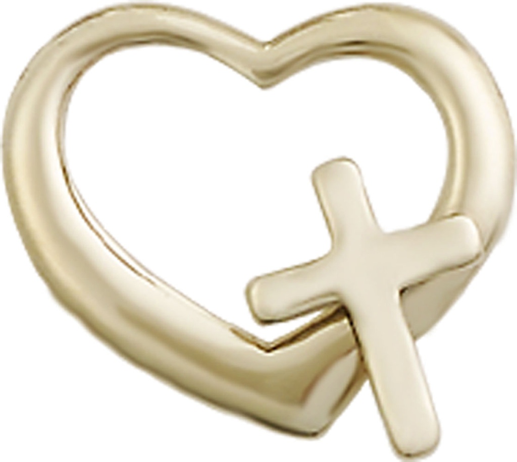 14kt Gold Filled Heart Cross Medal