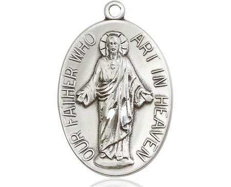 Sterling Silver Our Father Medal
