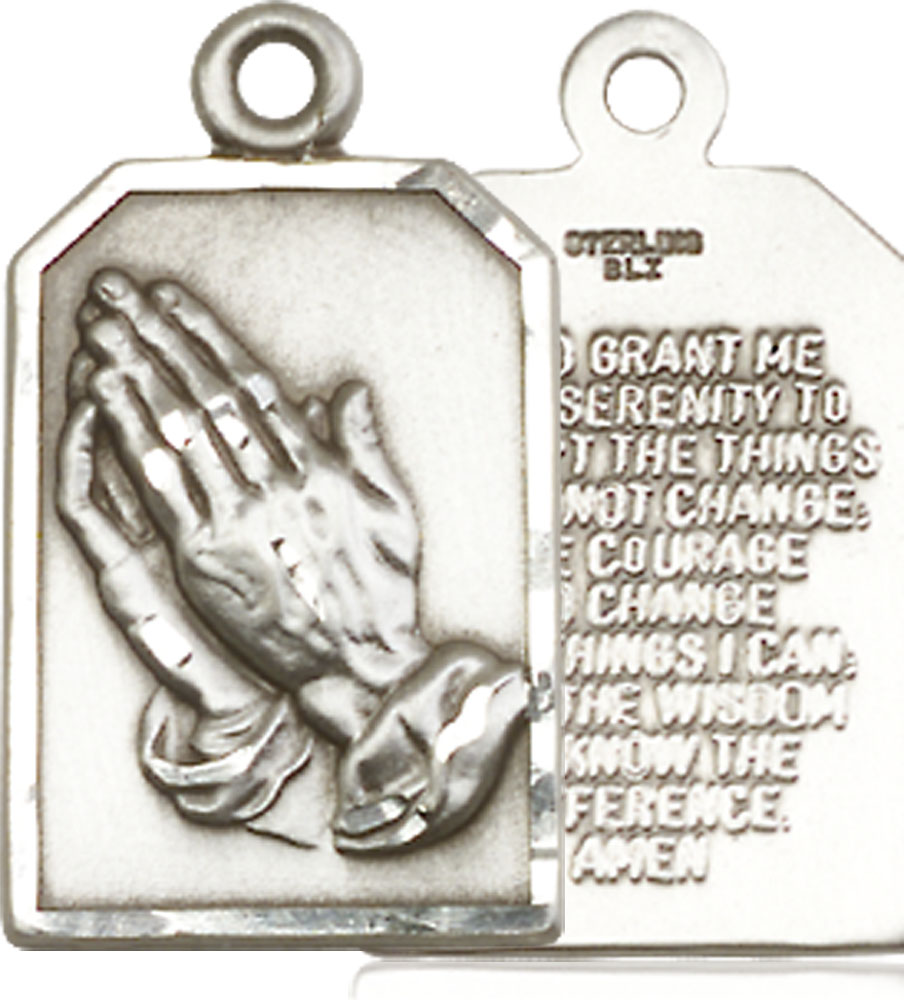 Sterling Silver Praying Hands Medal