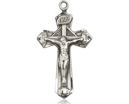 Sterling Silver Crucifix Medal - With Box