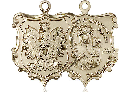 14kt Gold Our Lady of Czestochowa Medal