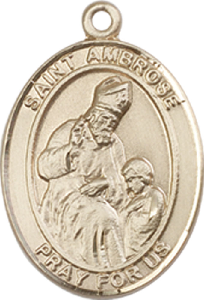 14kt Gold Saint Ambrose Medal