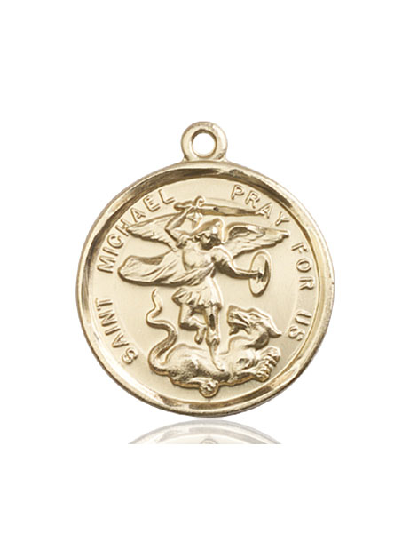 14kt Gold Saint Michael the Archangel Medal