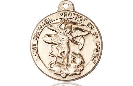 14kt Gold Saint Michael the Archangel Medal