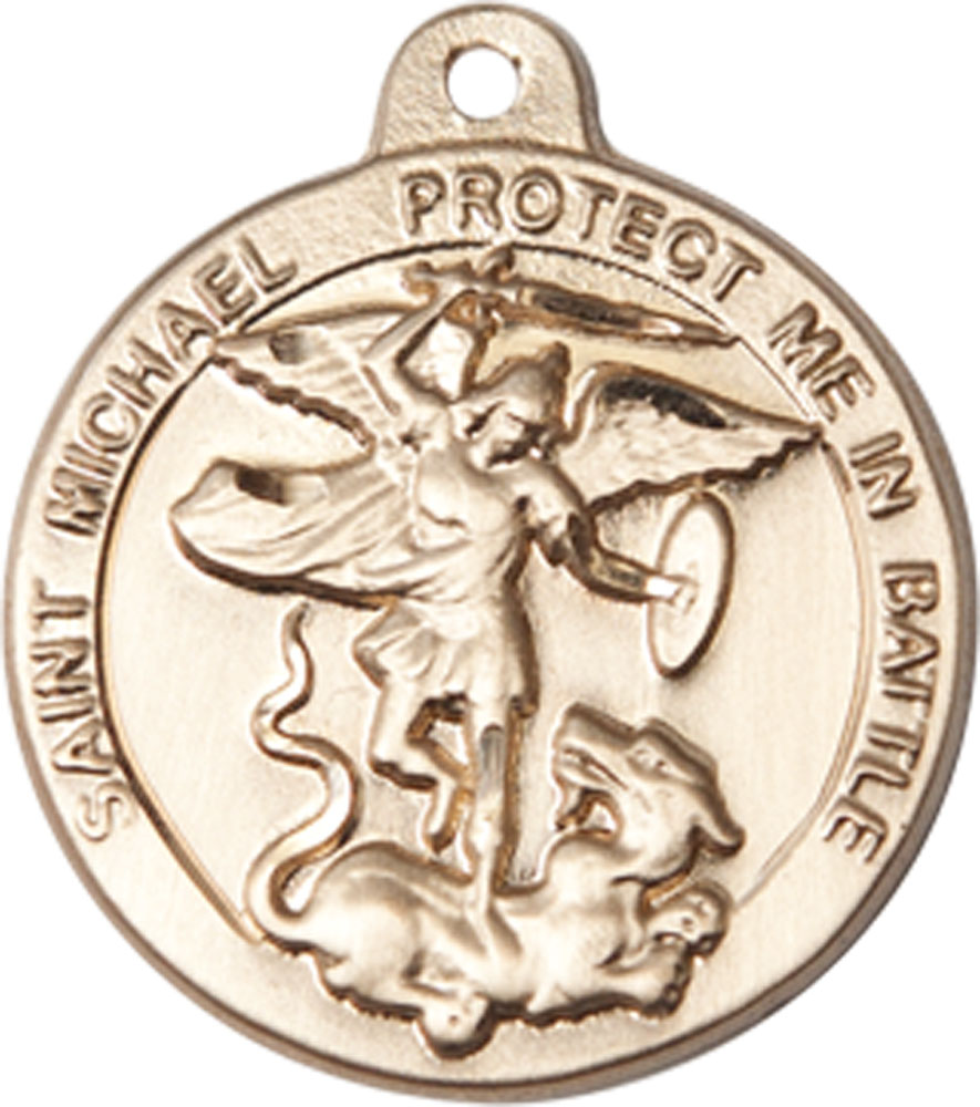 14kt Gold Saint Michael the Archangel Medal