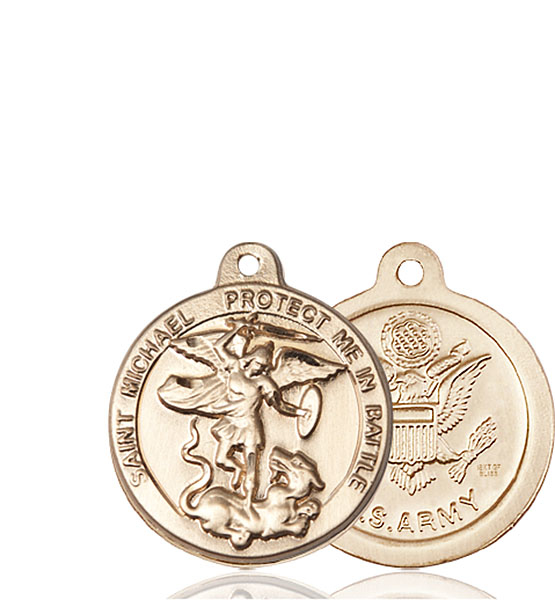 14kt Gold Saint Michael Army Medal