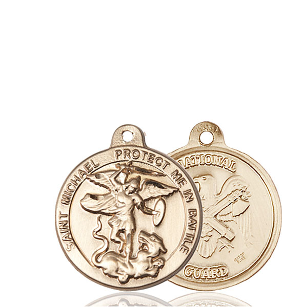 14kt Gold Saint Michael National Guard Medal