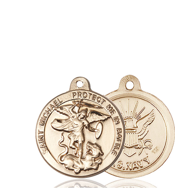 14kt Gold Saint Michael Navy Medal