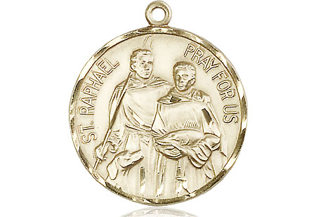 14kt Gold Saint Raphael Medal