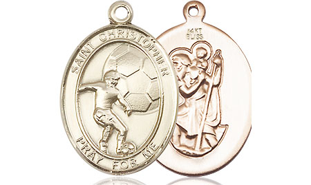 14kt Gold Saint Christopher Soccer Medal