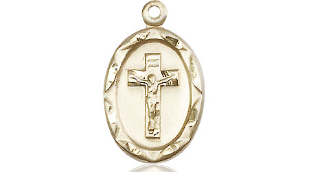 14kt Gold Crucifix Medal