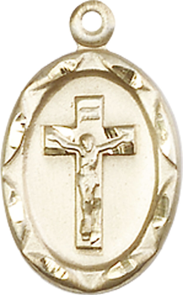 14kt Gold Crucifix Medal