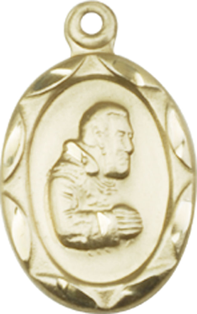 14kt Gold Saint Pio of Pietrelcina Medal