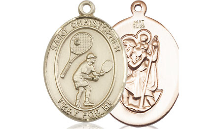 14kt Gold Saint Christopher Tennis Medal