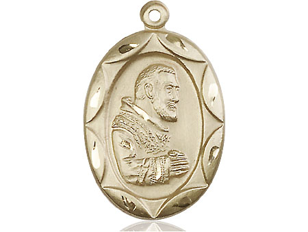 14kt Gold Saint Pio of Pietrelcina Medal