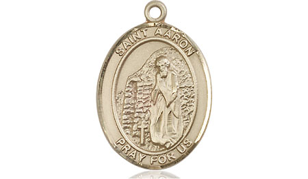 14kt Gold Saint Aaron Medal