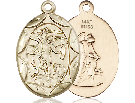 14kt Gold Saint Michael the Archangel Medal