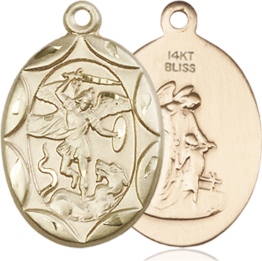 14kt Gold Saint Michael the Archangel Medal