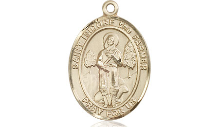 14kt Gold Saint Isidore the Farmer Medal