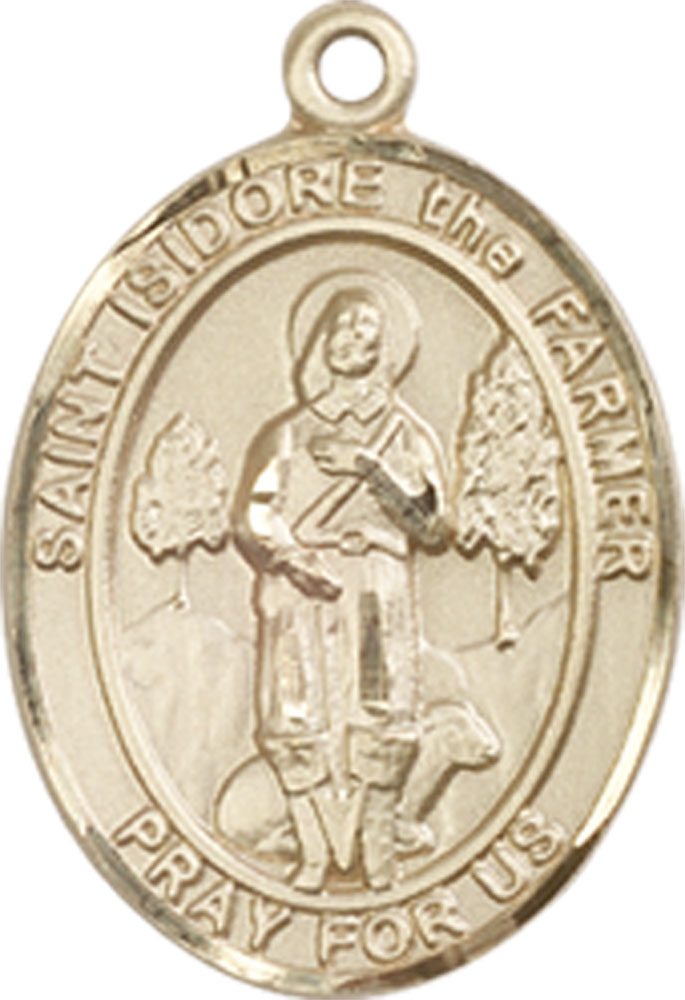 14kt Gold Saint Isidore the Farmer Medal