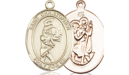 14kt Gold Saint Christopher Softball Medal