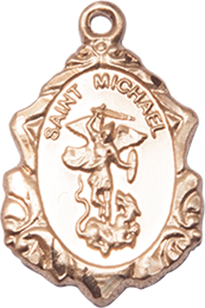 14kt Gold Saint Michael the Archangel Medal