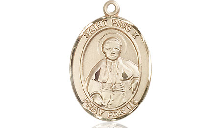 14kt Gold Saint Pius X Medal