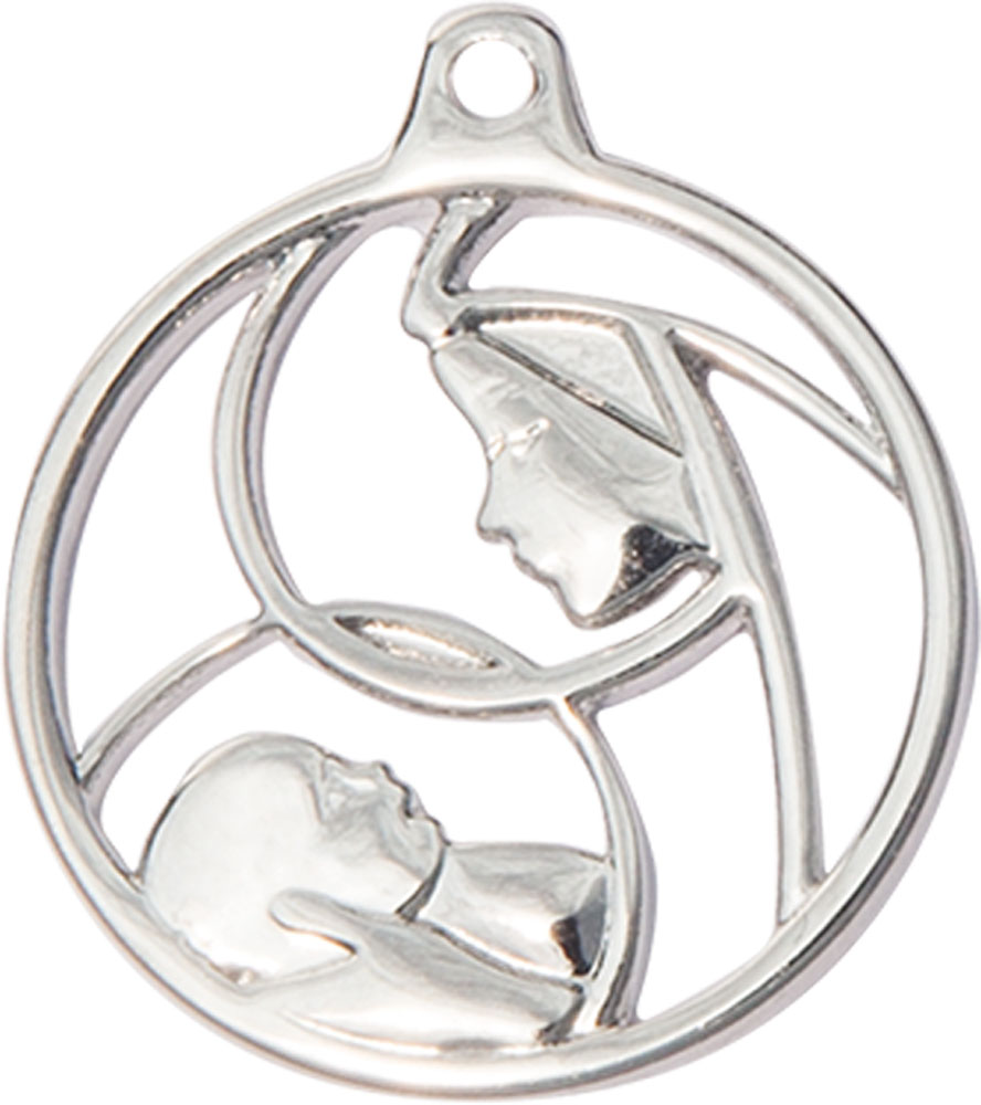 Sterling Silver Madonna &amp; Child Medal