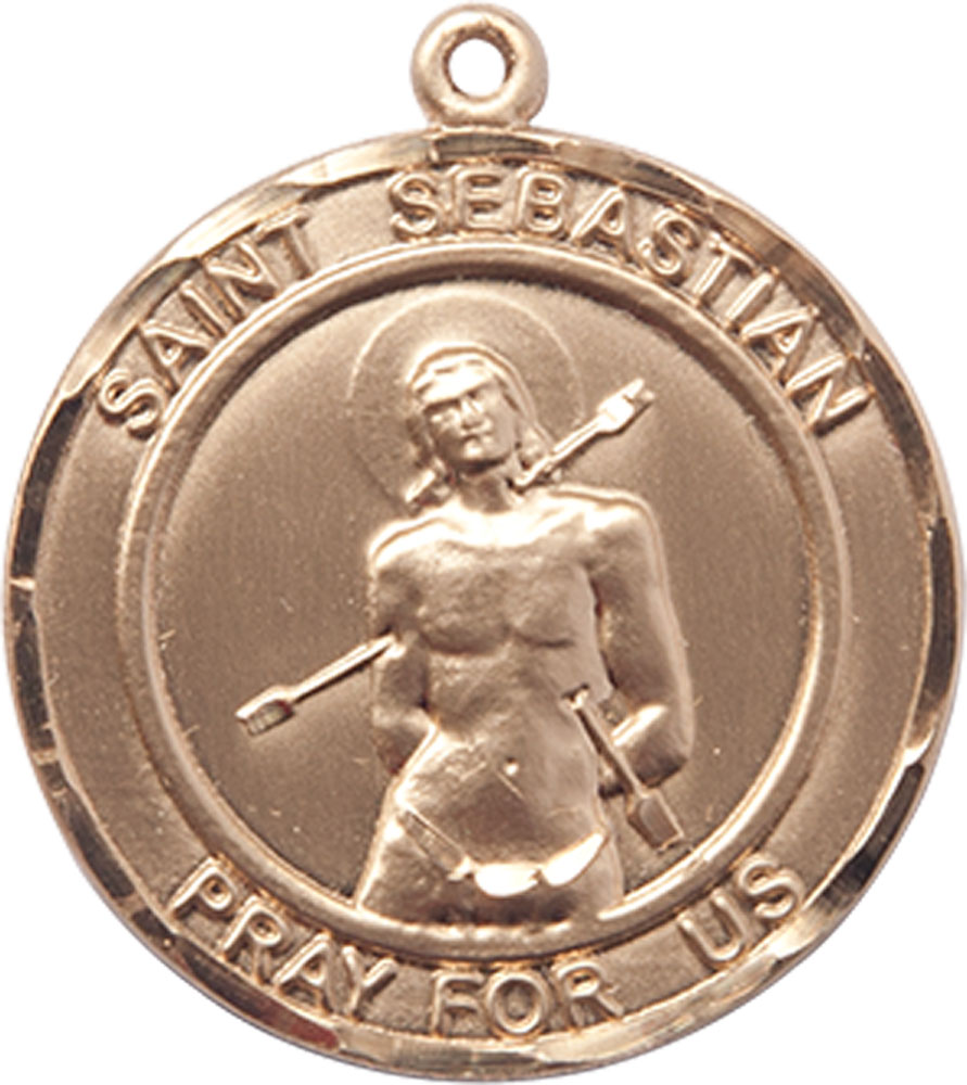 14kt Gold Saint Sebastian Medal