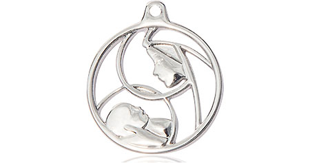 Sterling Silver Madonna &amp; Child Medal