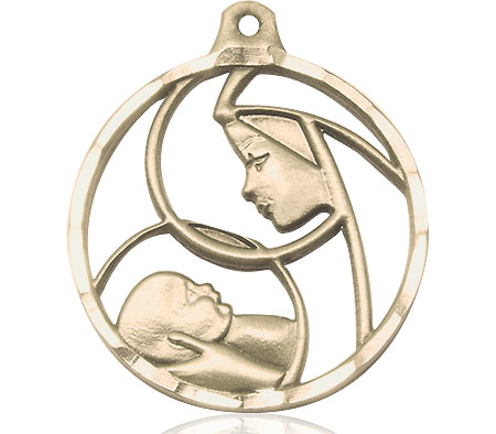 14kt Gold Filled Madonna &amp; Child Medal