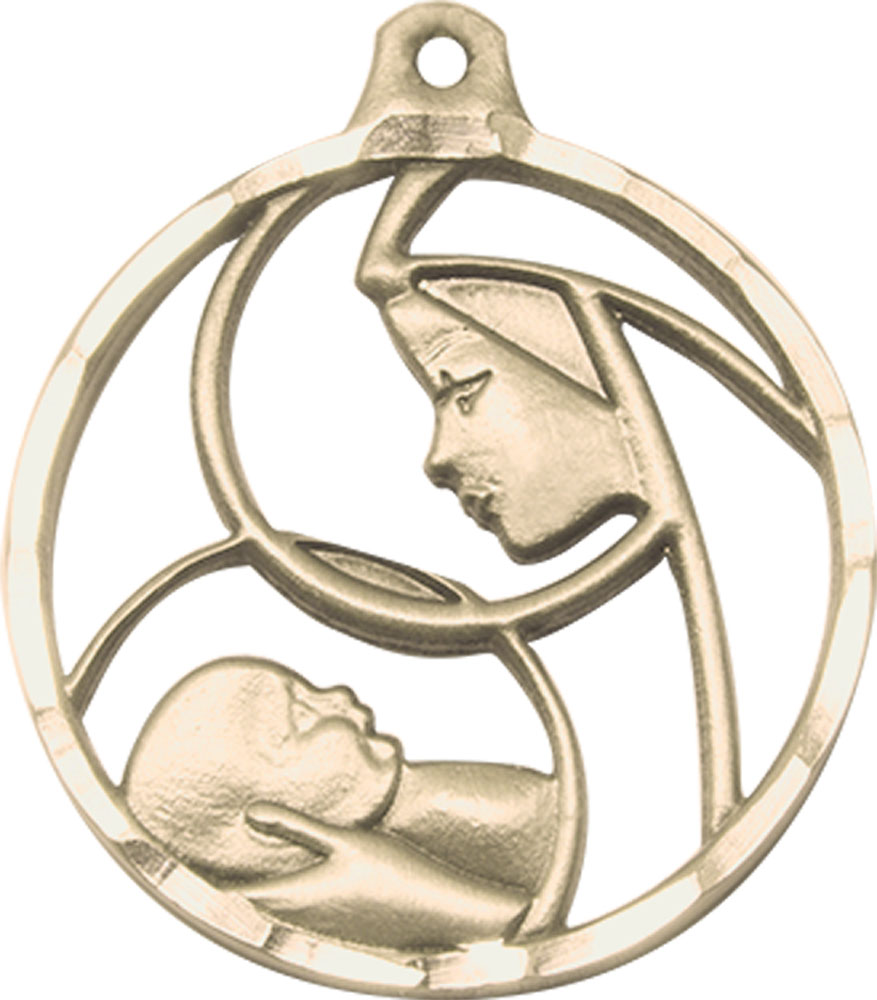 14kt Gold Filled Madonna &amp; Child Medal