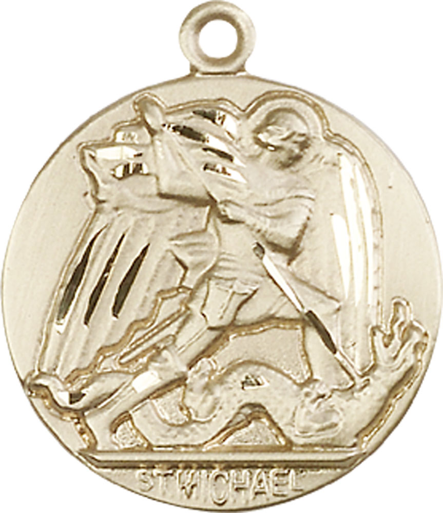 14kt Gold Saint Michael the Archangel Medal