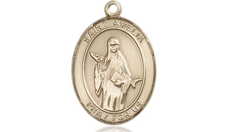 14kt Gold Saint Amelia Medal