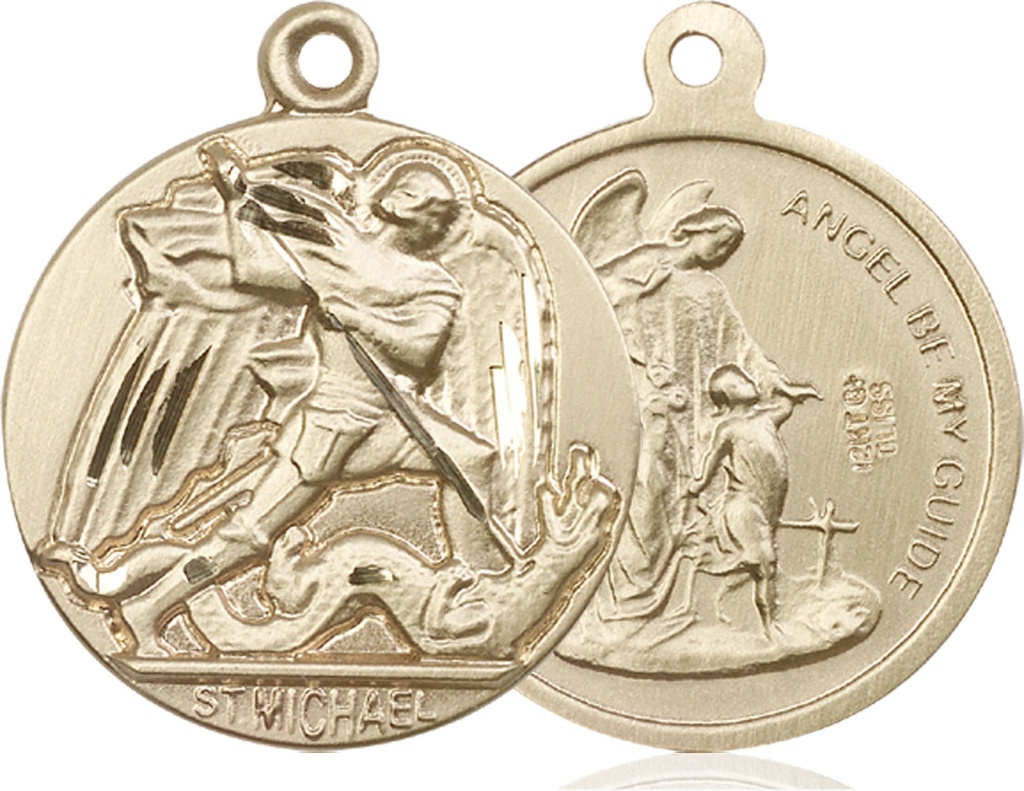 14kt Gold Saint Michael the Archangel Medal