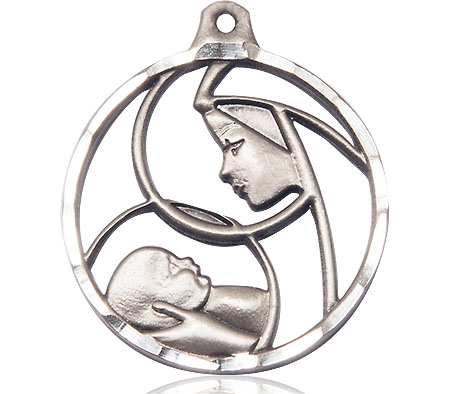 Sterling Silver Madonna &amp; Child Medal