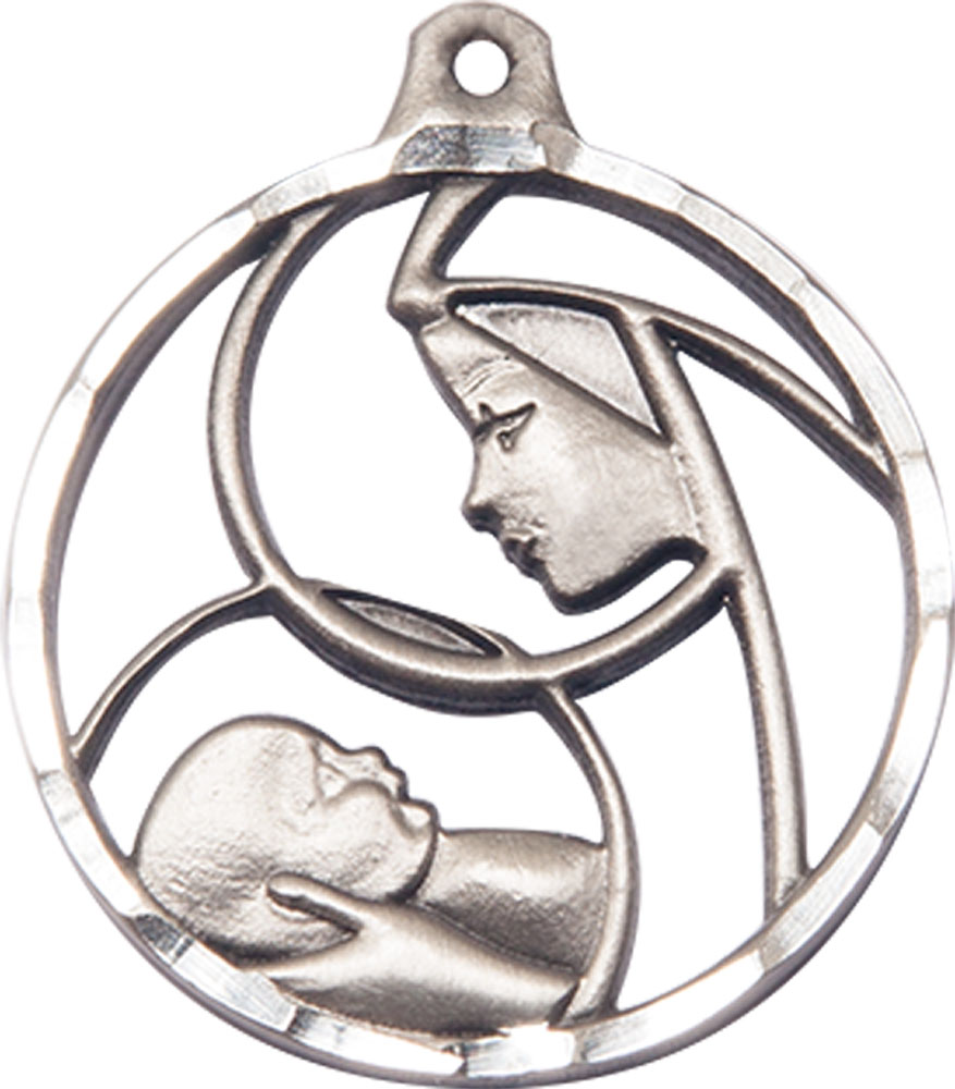 Sterling Silver Madonna &amp; Child Medal