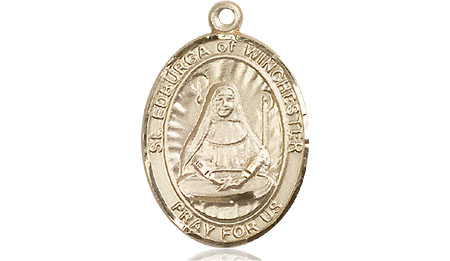 14kt Gold Saint Edburga of Winchester Medal