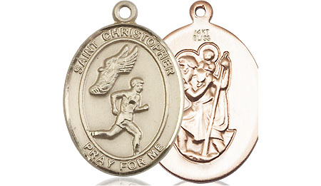 14kt Gold Saint Christopher Track&amp;Field Medal