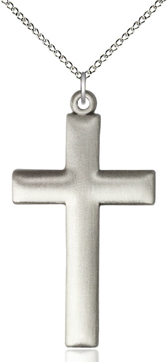 Sterling Silver Cross Pendant on a 18 inch Sterling Silver Light Curb chain