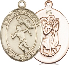 14kt Gold Saint Christopher Track&amp;Field Medal