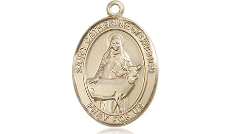 14kt Gold Saint Catherine of Sweden Medal