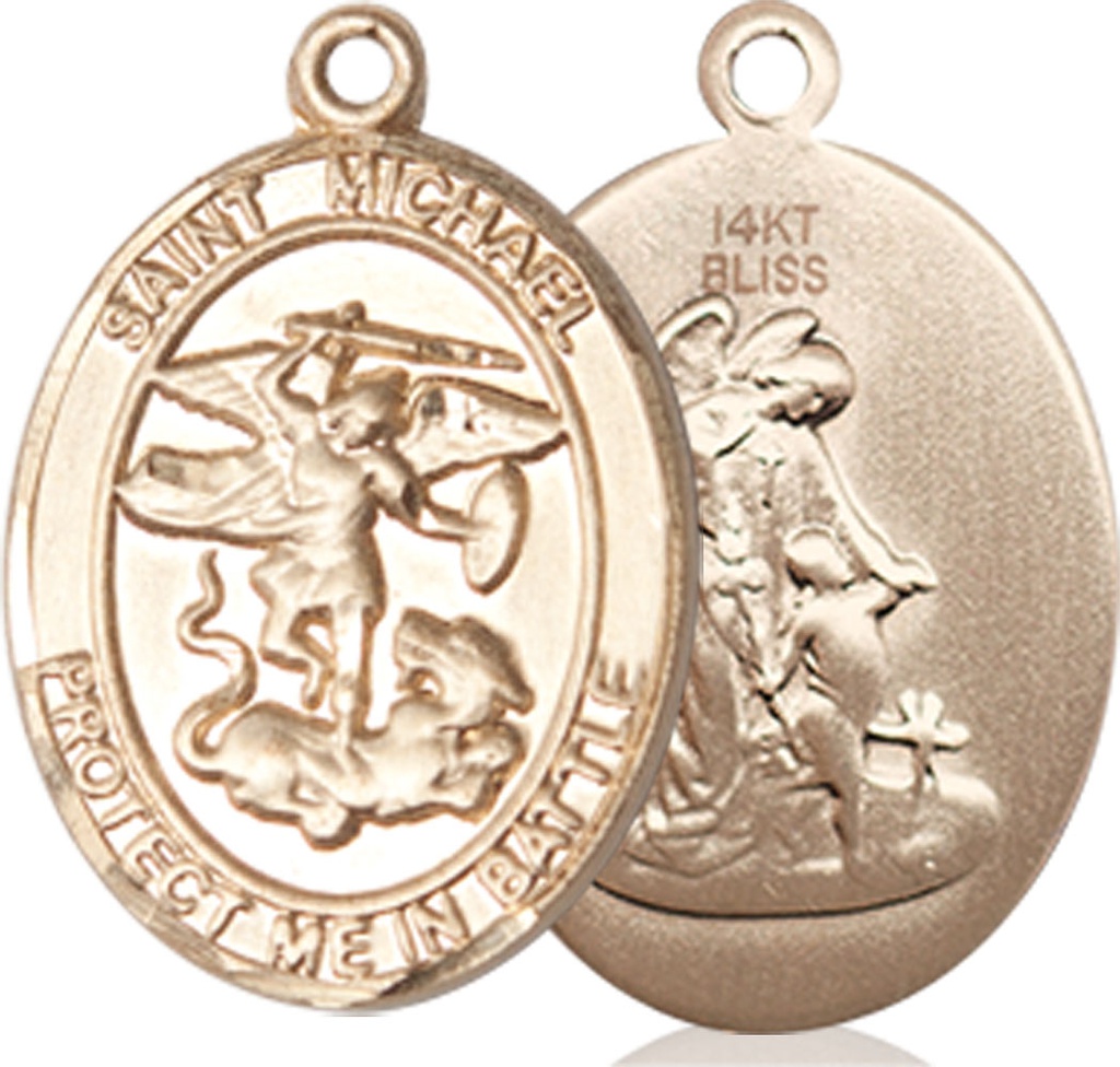 14kt Gold Saint Michael Guardian Angel Medal