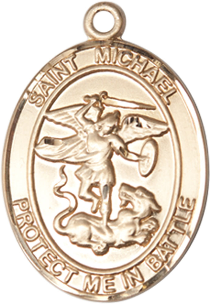 14kt Gold Saint Michael Guardian Angel Medal