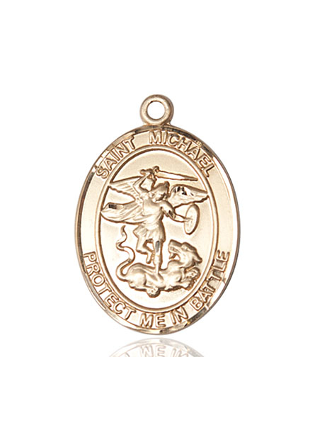 14kt Gold Saint Michael Guardian Angel Medal