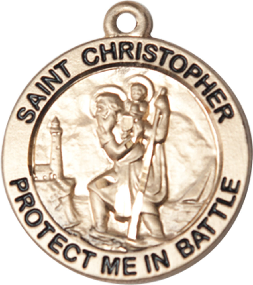 14kt Gold Saint Christopher Medal