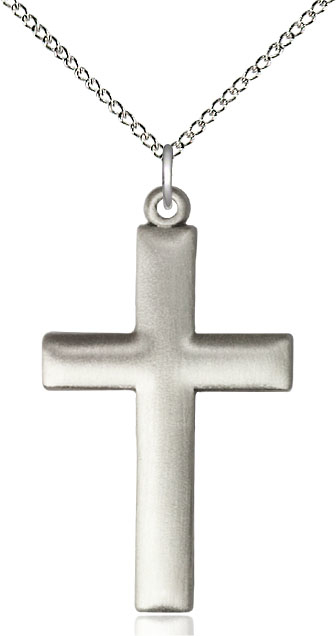 Sterling Silver Cross Pendant on a 18 inch Sterling Silver Light Curb chain