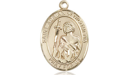 14kt Gold Saint Adrian of Nicomedia Medal